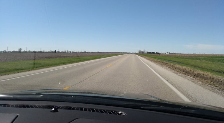 Die endlos scheinende lange Route 66 - hier bei Illinois, USA.